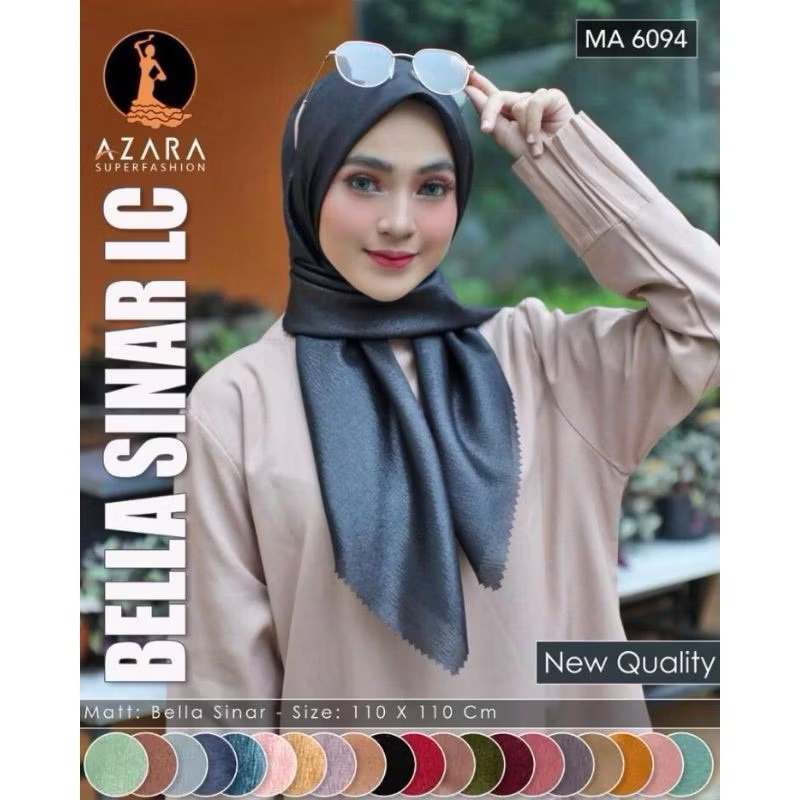HIJAB SEGIEMPAT BELLA SINAR LC BY AZARA ECER DAN GROSIR | JILBAB SEGIEMPAT BELLA SINAR LC