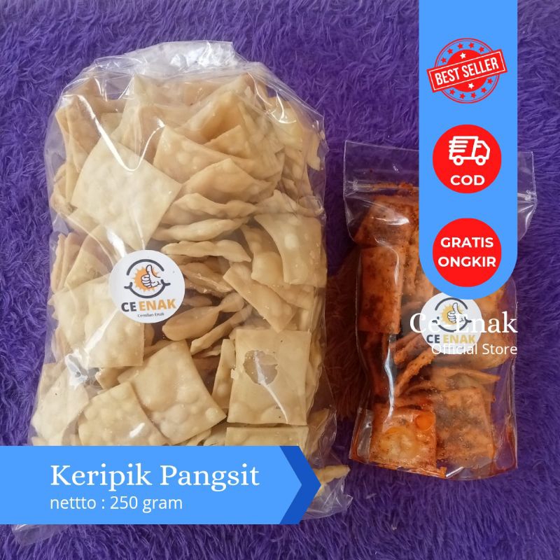 

keripik pangsit pedas daun jeruk 250 gram cemilan terbaru viral