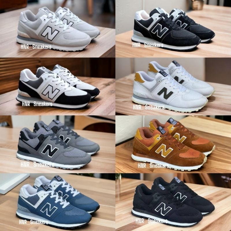 Sepatu Pria New Balance 574 Putih Hitam