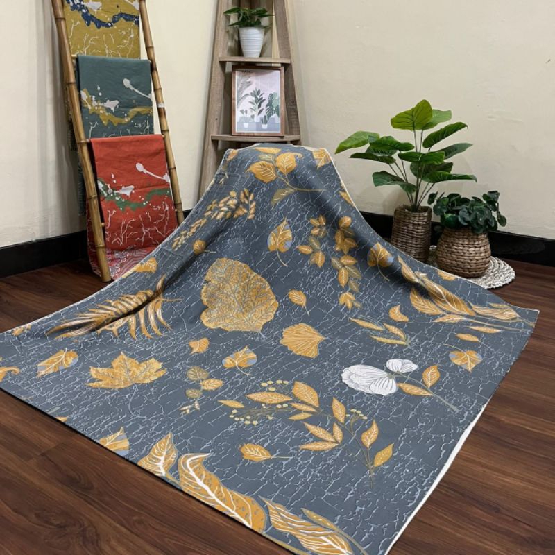 Kain Batik katun motif Ecoprint printing