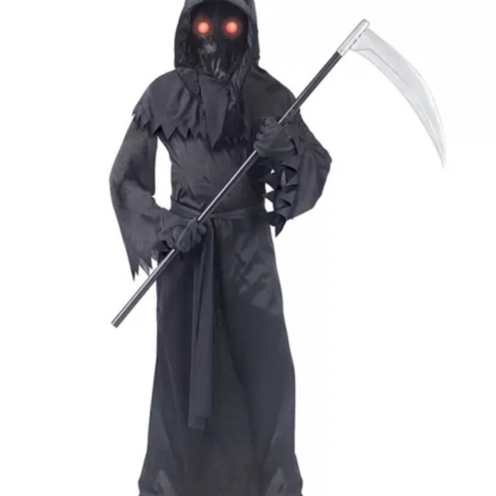 Terbatas kostum jubah malaikat maut  the grim reaper costume halloween  cosplay jubah hitam anak mal