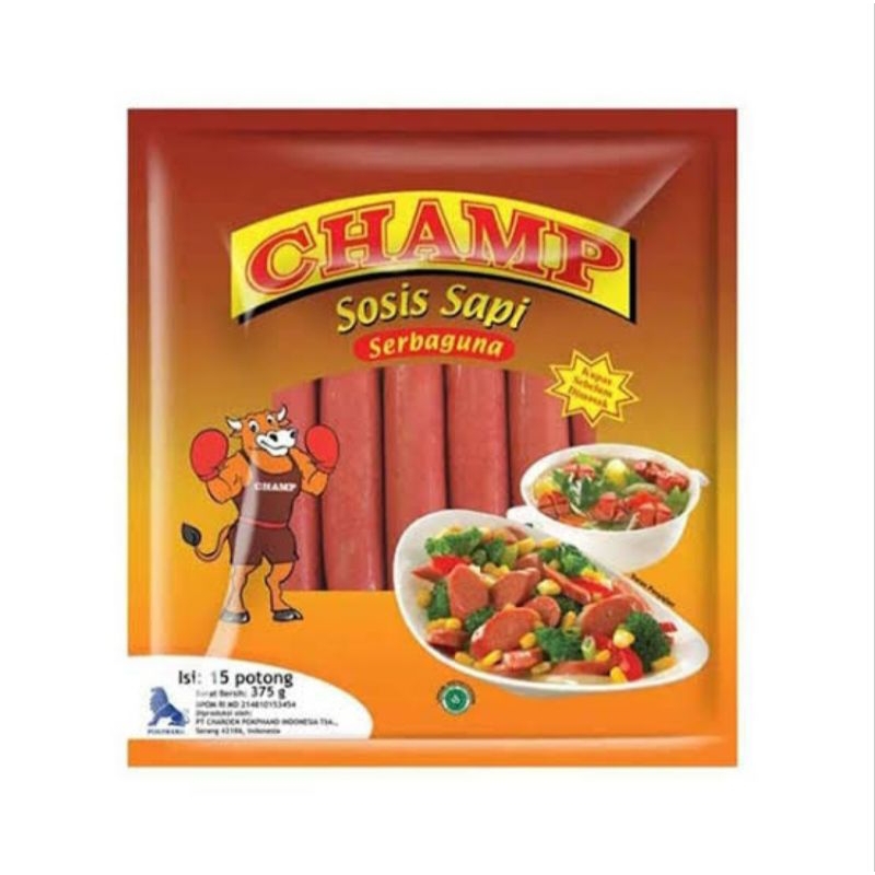 

Sosis Sapi Champ Serbaguna - Isi 15 Pcs / 375 Gram - Gurih & Praktis