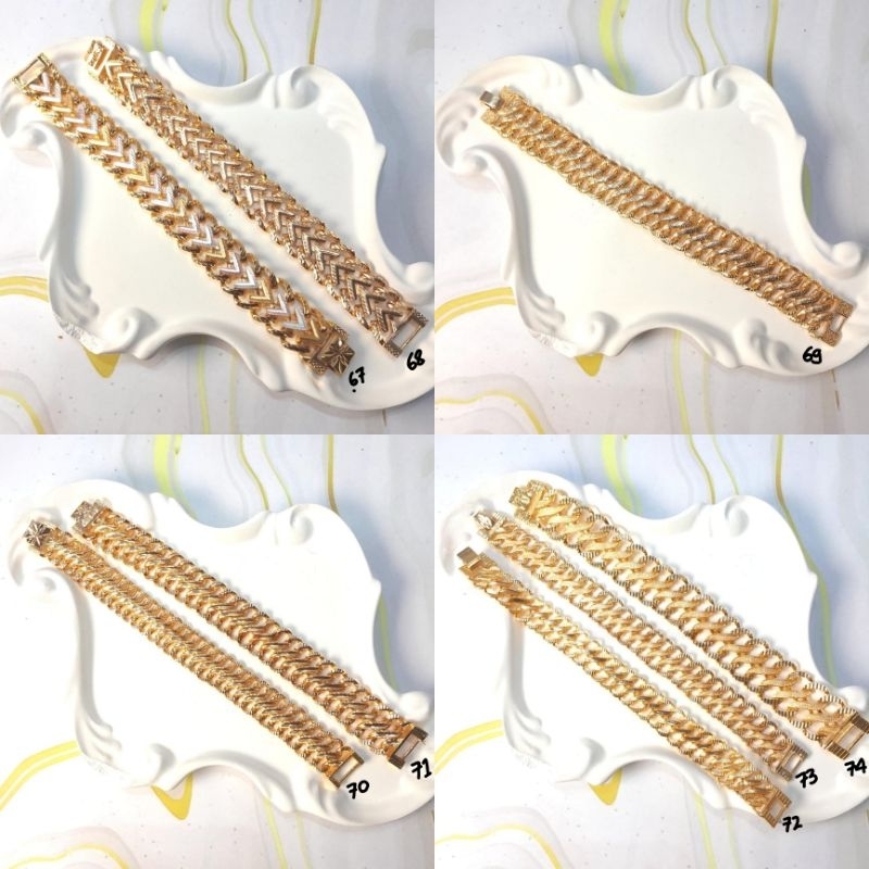 Gelang xuping lapis emas 18k model sisik naga lipan