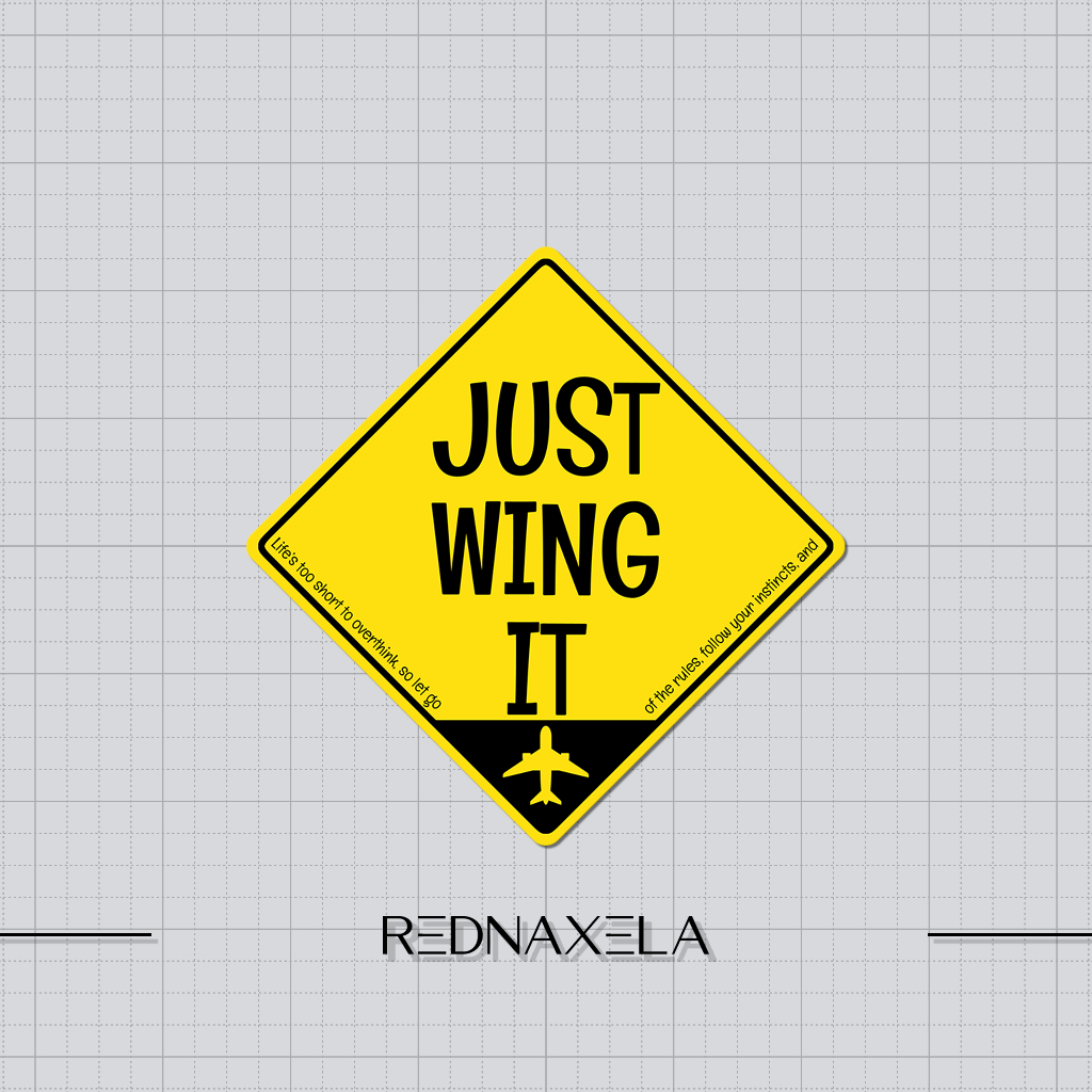 

Stiker Vinyl Stiker Travel Just Wing It Waterproof Sticker