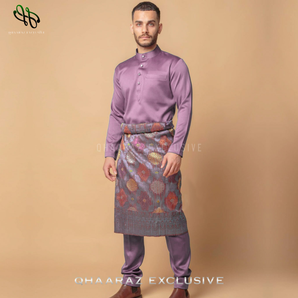 Hot Deals Zaffen Baju Melayu Pria Setelan Koko Muslim Modern Bahan Satin Velvet Satu Set Pakaian