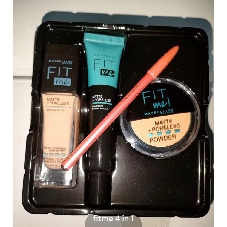 Langsung Proses Paket Maybeline Fit me set Foundation 4 in 1  MakeUp Set 4 in 1  Foundation  Bedak  