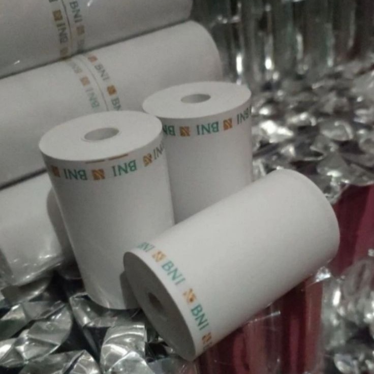 

Grosir Terbatas Kertas struk kasir edc logo BANK BNI 5857x4mm paket 1 pcs