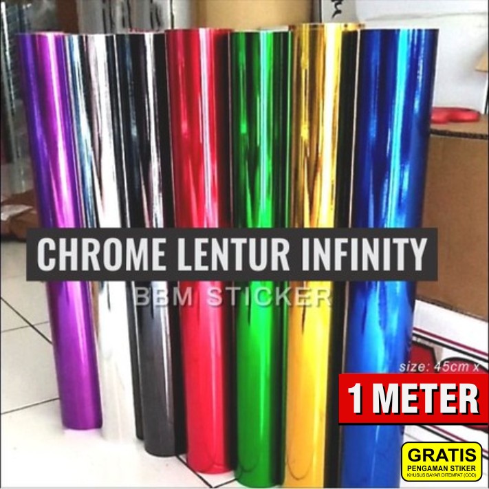 STIKER CHROME KROM SKOTLET MOTOR MOBIL - Per 1 Meter