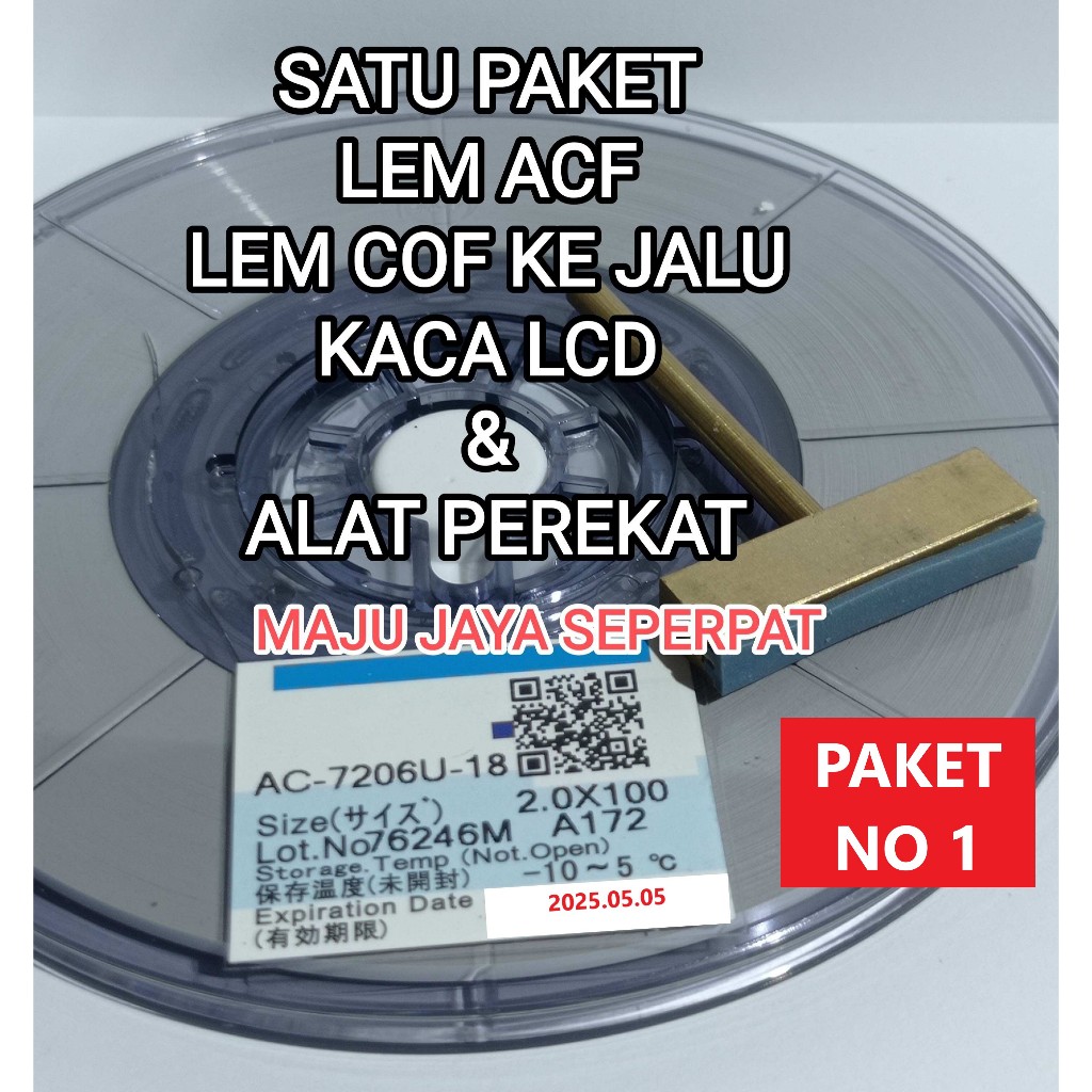 Paket Lem ACF AC 7206U Untuk Merekatkat COF Ke Jalur Kaca + Mata Solder T