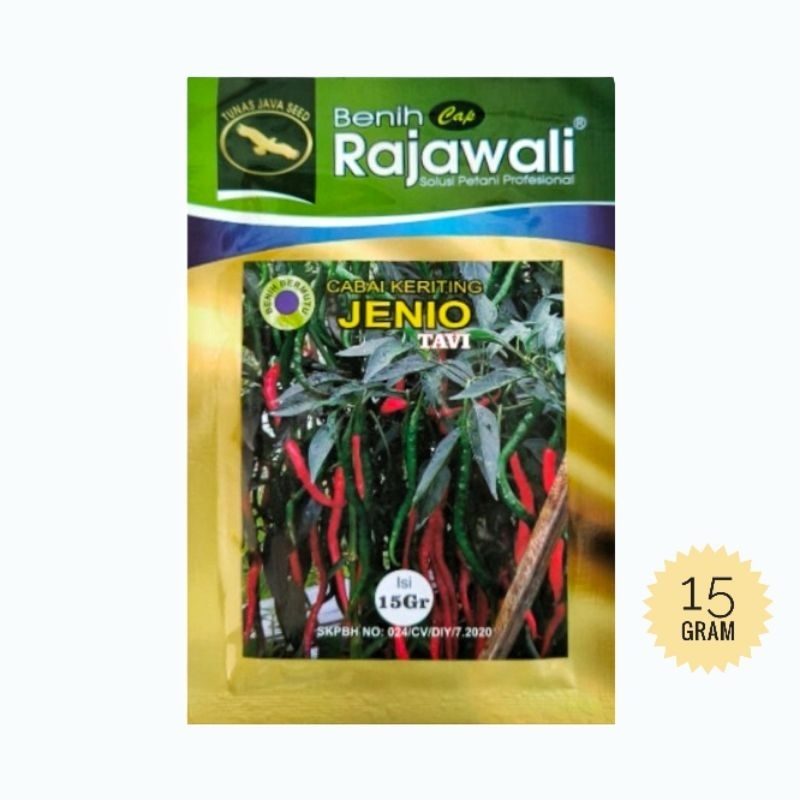 Benih cabe kriting tahan virus JENIO cap RAJAWALI kemasan 15 gram
