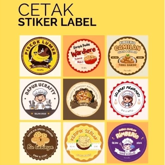 

STIKER LABEL MAKANAN / STICKER GLOSSY /STICKER MATTE /STIKER KEMASAN / STIKER KOTAK / STIKER BULAT