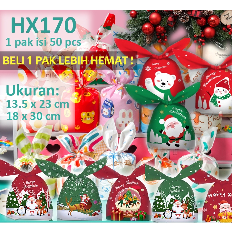 

HX170 [50 pcs] 13.5x23 cm Plastik Kuping Kelinci Souvenir Hadiah Snack Kue Permen Goodie Bag Bingkisan Ulang Tahun