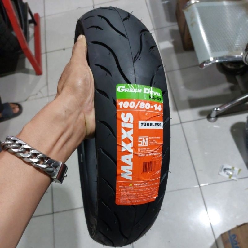 BAN MAXXIS GREEN DEVIL 100/80-14 TUBELEES