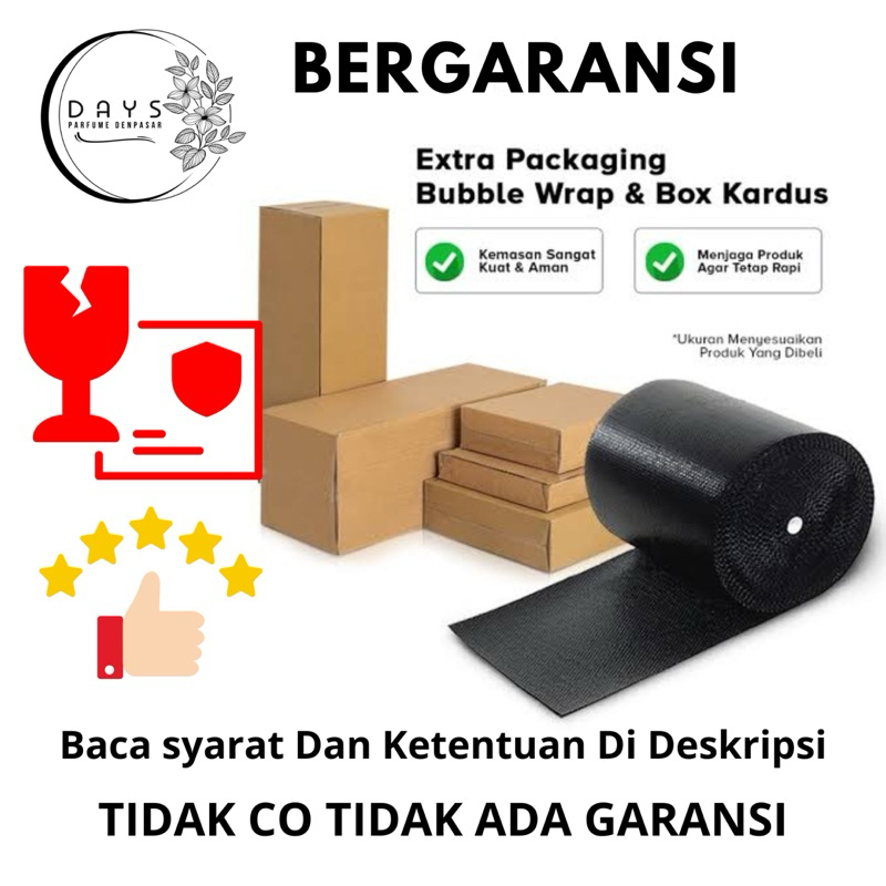 

Xtra Kardus & Bubble Wrap Khusus 5-14 Botol ke atas Days Parfum Depasar Extra Packaging Bubble Wrap & Box Kardus