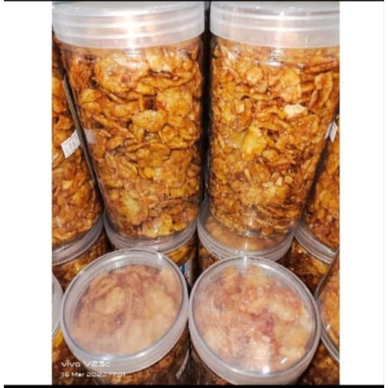 

Emping melinjo dua melati pedas 6pcs kemasan toples
