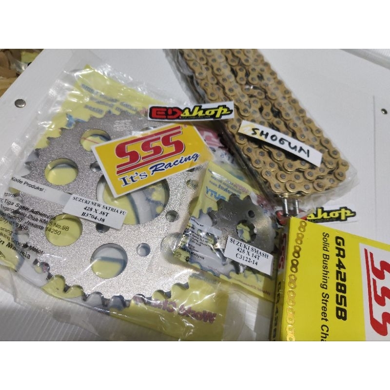 gear SET 428 SHOGUN SSS Tebal SMASH 110 125 suzuki TITAN AXELO ger gir tebel original sb