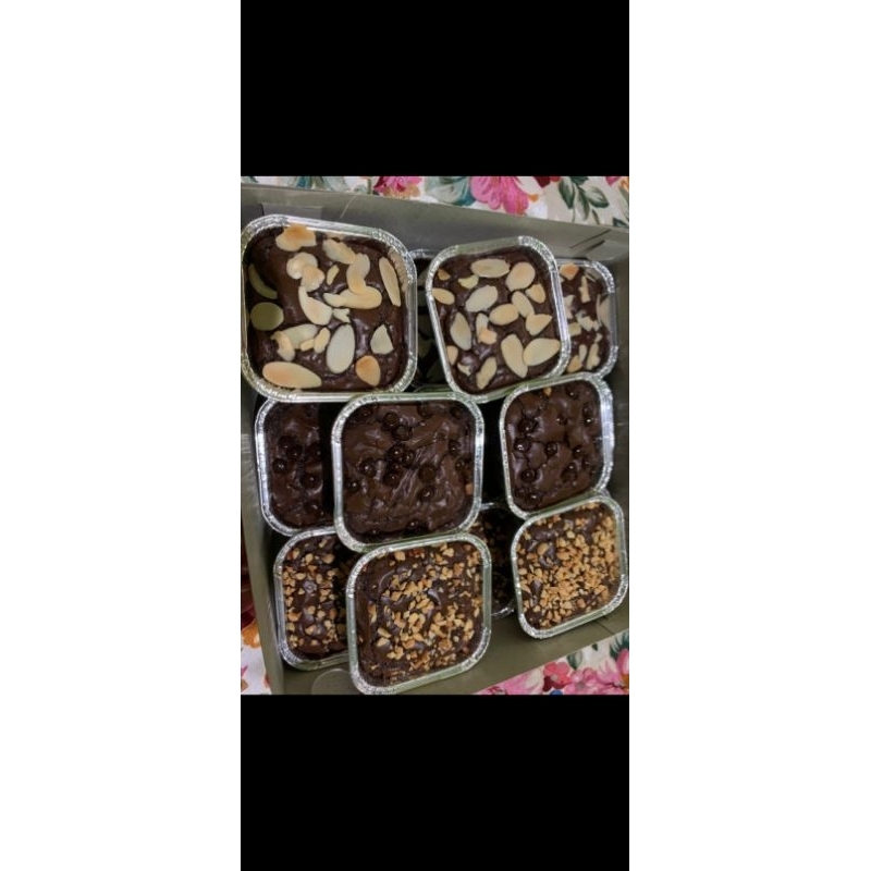 

brownies cup, cake coklat,fudgy brownies
