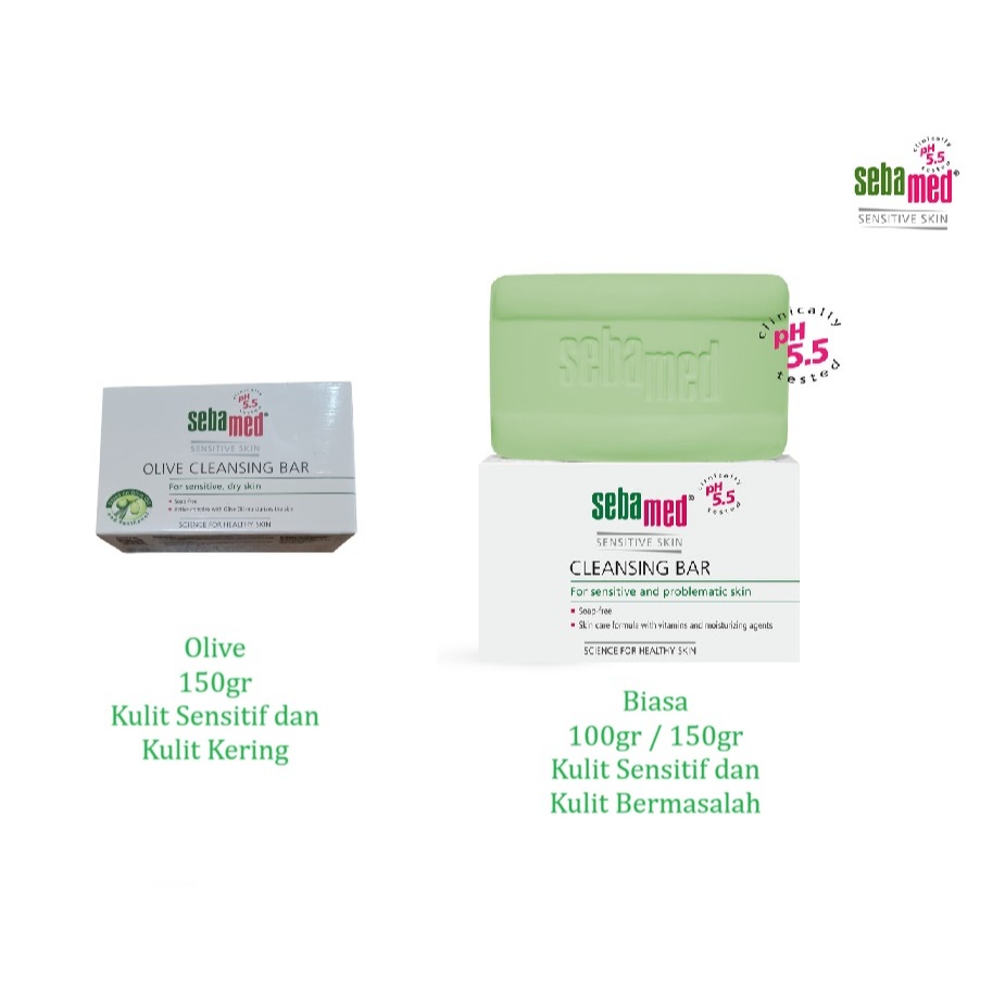 Sebamed Bar Olive - Sebamed Cleansing Bar Dewasa 100gr 150gr / Sabun Muka Dewasa 100 gr 150gr Kulit 