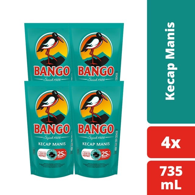 

[ Paket 4pcs ] Bango Kecap Manis Refill 735ml / 1000gr Pouch