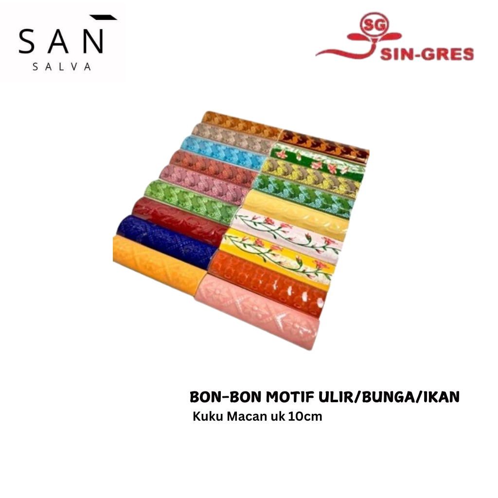 Bon-Bon Keramik Granite - Kuku Macan/List Keramik Granite 10 cm Motif Ulir, Bunga, Ikan