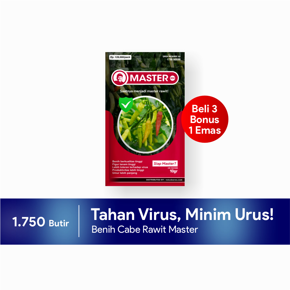 Benih Cabe Rawit - MASTER - 1750 butir / tahan toleran virus bibit unggul