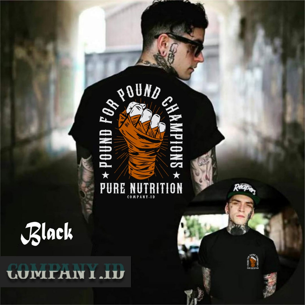 Kaos Company Fight Boxing Baku Hantam Pound Kaos Distro Warna Hitam Bahan Tebal Cotton Combed 24s Ha