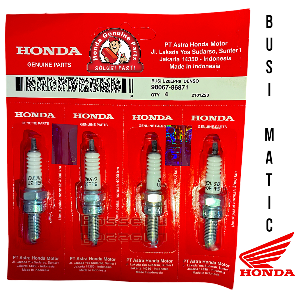 Busi Motor – SPARK PLUG U20EPR9 (Denso 98067 86871) Motor Matic