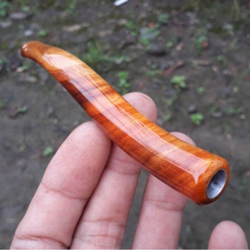 PIPA KAYU KALIMASADA KUNING 10cm lengkung