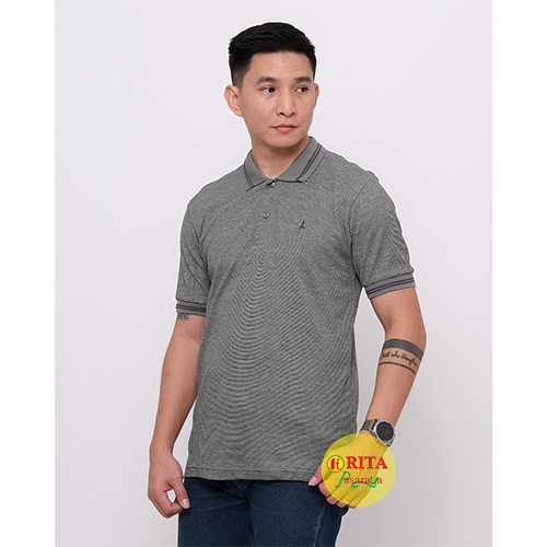Andre Michel Polo Shirt Lengan Pendek Hijau Lumut / Biru Tua 3427 Pakaian Pria lengan Pendek