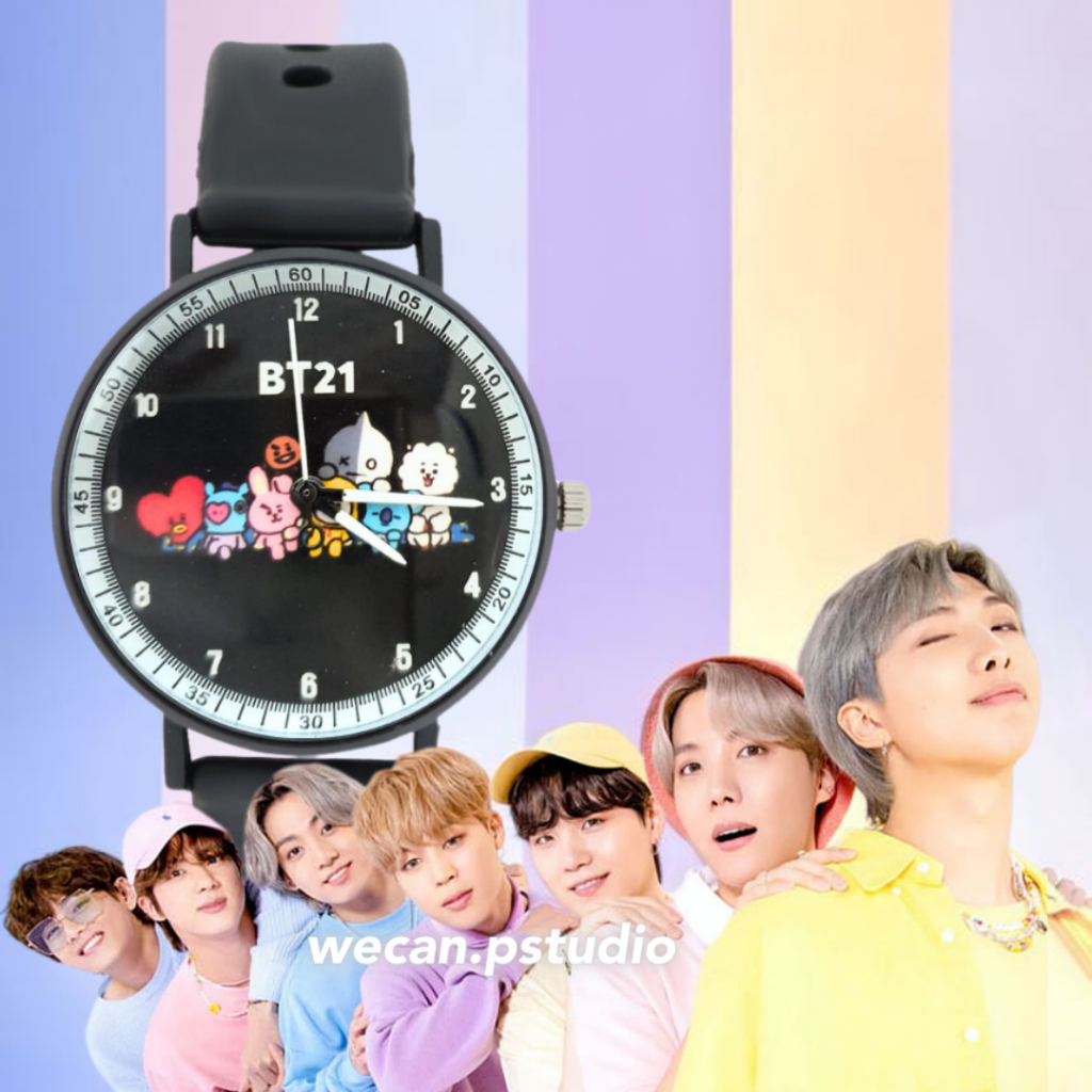 Jam Tangan Anak Fashion Cewek Karakter Lucu BT21 Favorit Terbaru