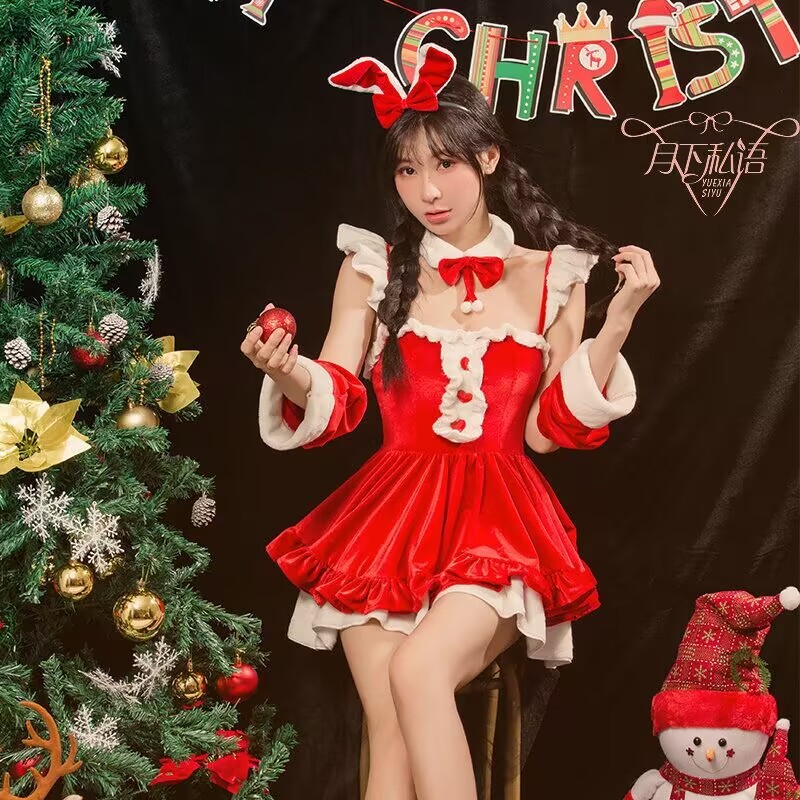 Christmas costume New Year's girl cosplay Lolita pure desire bunny girl cosplay uniform set