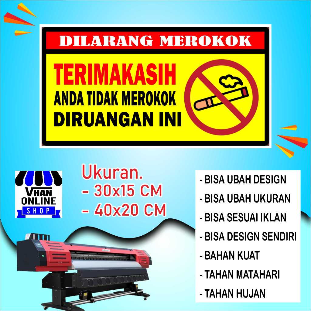 

Cetak Sticker Dilarang Merokok Bahan Glosy Kuning