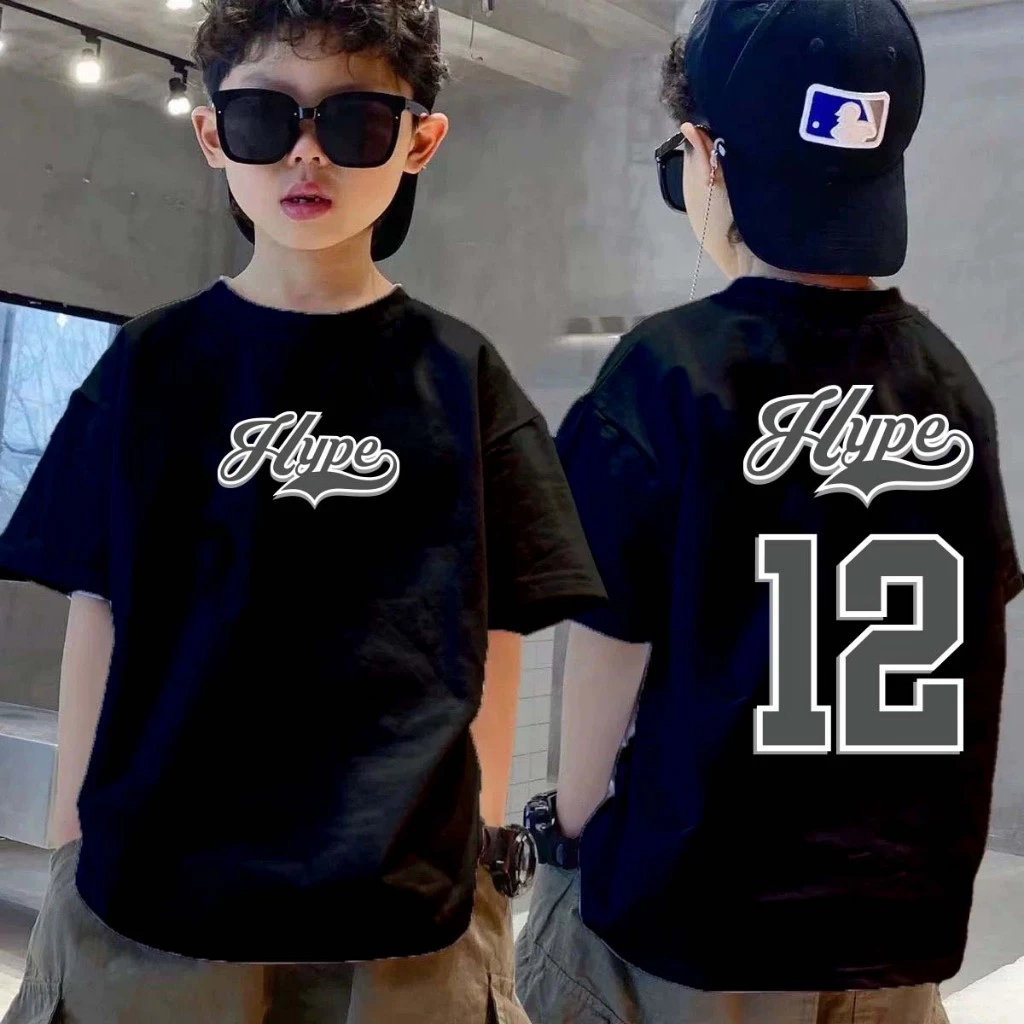 Baju Kaos Anak Korean Style BASKETBALL HYPE 12 0-14 Tahun Perempuan Laki Laki Lengan Pendek T-Shirt 