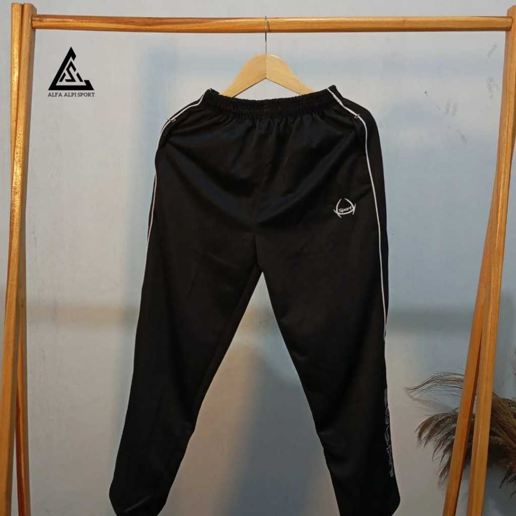 Celana Training Panjang Pria Wanita Logo Sport / Celana Training Hitam / Celana Training Pria Dewasa