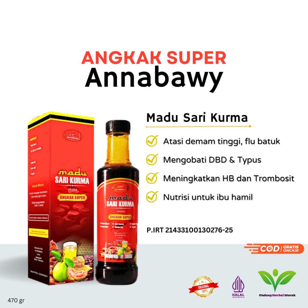 

MADU SARI KURMA EKSTRA ANGKAK SUPER ANNABAWY 470g