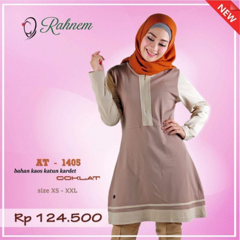 BAJU ATASAN KAOS RAHNEM AT-1405 COKLAT