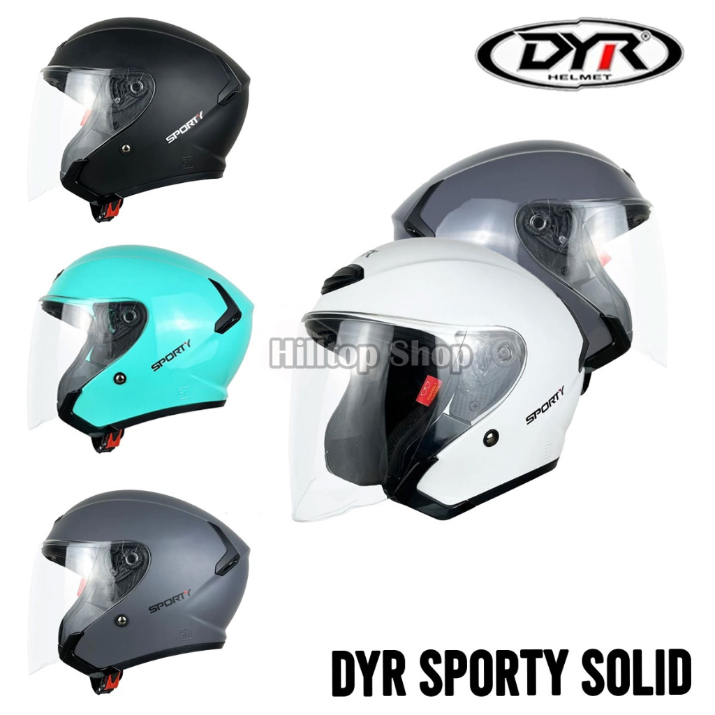 Helm DYR Sporty Solid Half Face Motorcycle Helmet
