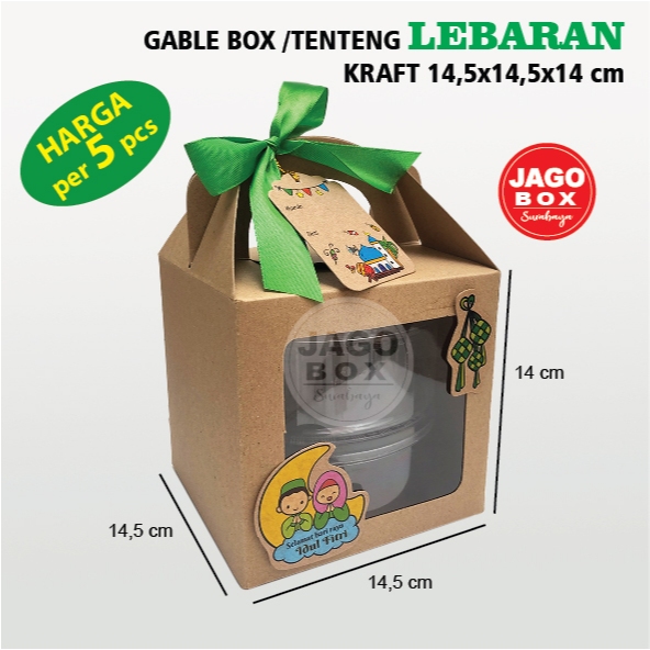 

5 BJ - GABLE BOX | DOS TENTENG LEBARAN 14,5x14,5x14 cm KRAFT