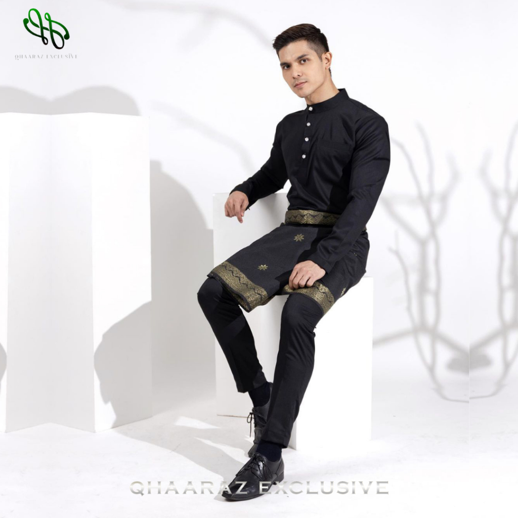 Hot Sale Raffan Baju Melayu Pria Setelan Koko Muslim Modern Bahan Katun Toyobo Satu Set Pakaian