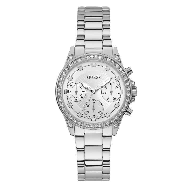 GUESS W1293L1 Jam Tangan Wanita  silver Original Garansi