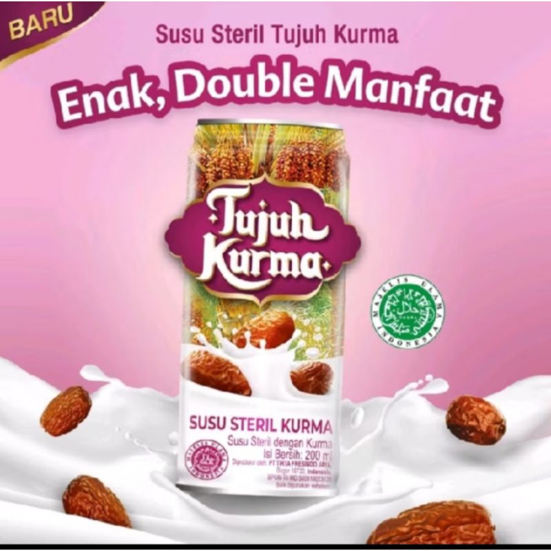 

Tujuh Kurma Susu Steril Tujuh Enak Double Manfaat, grosir 1krat 12pcs