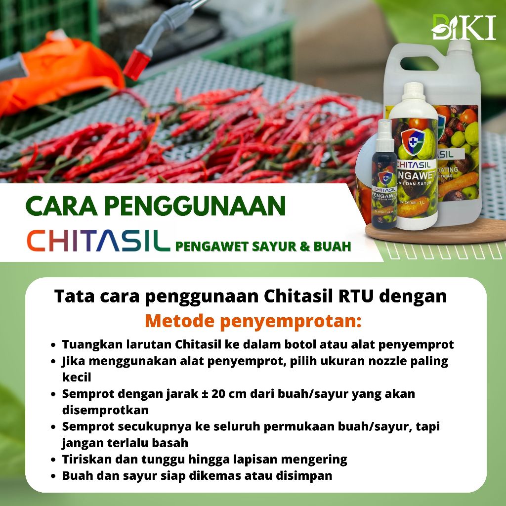 1L Chitasil RTU/Siap Pakai - Pelapis/Pengawet Buah Alami HALAL Chitosan