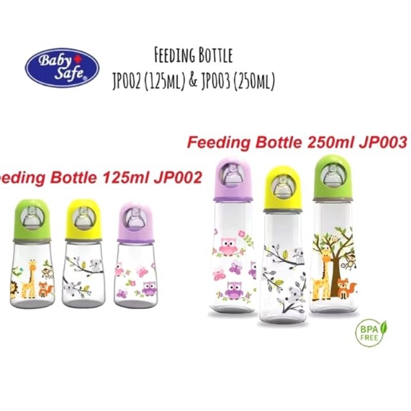 BABY SAFE Feeding Bottle 125ml & 250ml (Botol Minum Susu Anak Bayi)
