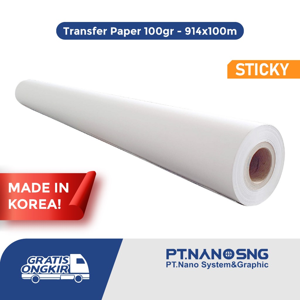 

TRANSFER PAPER MADE IN KOREA - 100gr 914x100m - Sticky Core 2