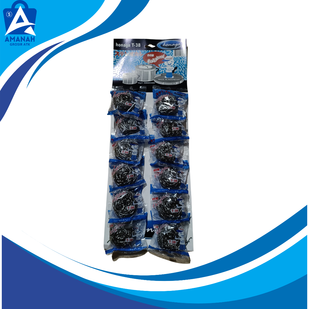 Gosok panci / Gosok panci stainless / Sabut kawat gosok panci stainless / Grenjeng  HONAGA T-38 1pac