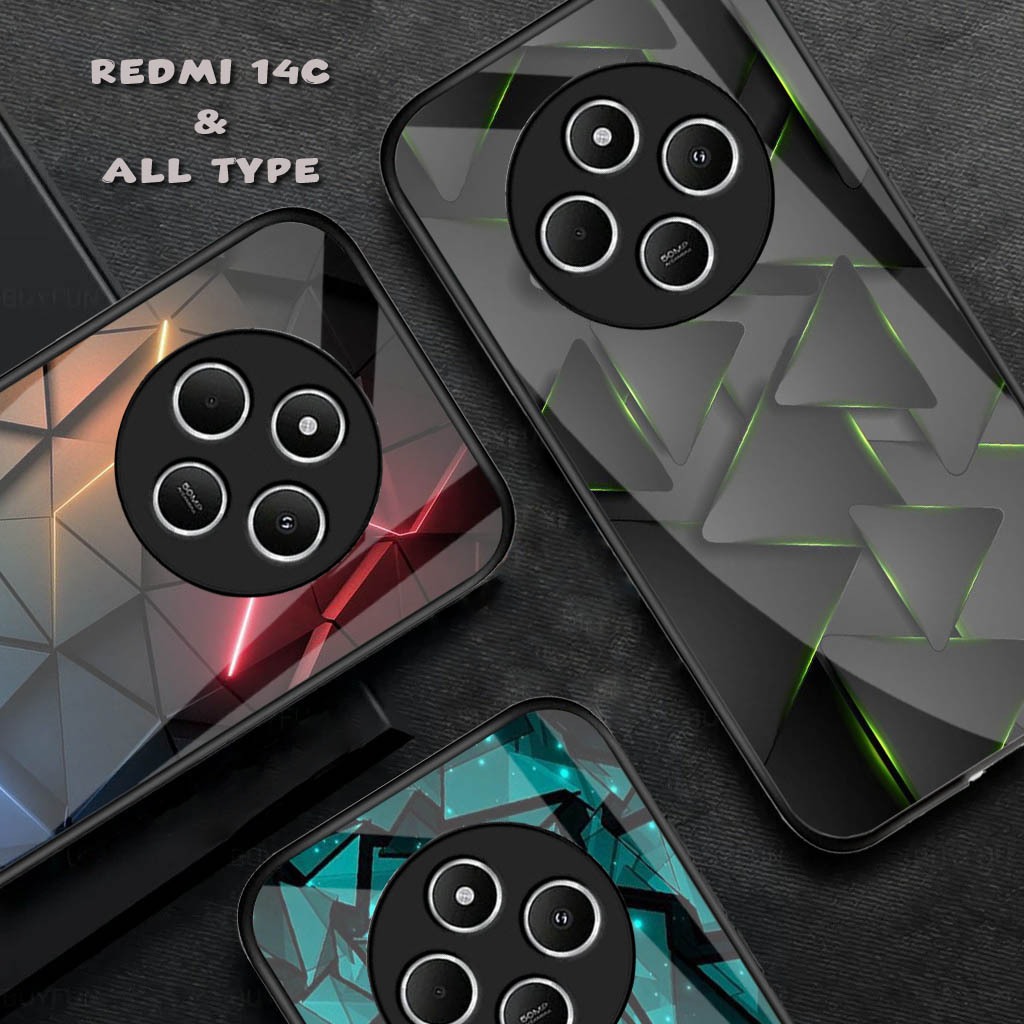 [FK-72] Softcase Glossy Glass Redmi 14C Terbaru Silikon For - Redmi 14C - Kesing Redmi 14C Terbaru -