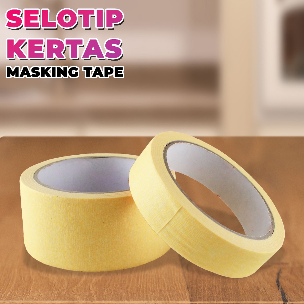 

Selotip Kertas Size 24mm / 48mm Masking Tape Perekat Kertas Kuning Terbaru LD-29