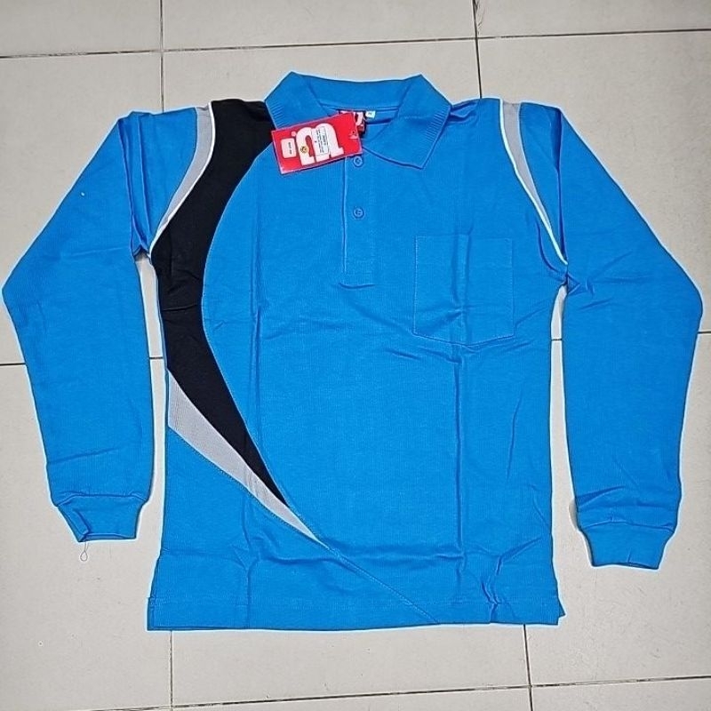 KAOS OLAHRAGA / BAJU SERAGAM OLAHRAGA WARNA BIRU TURKIS BAHAN POLO