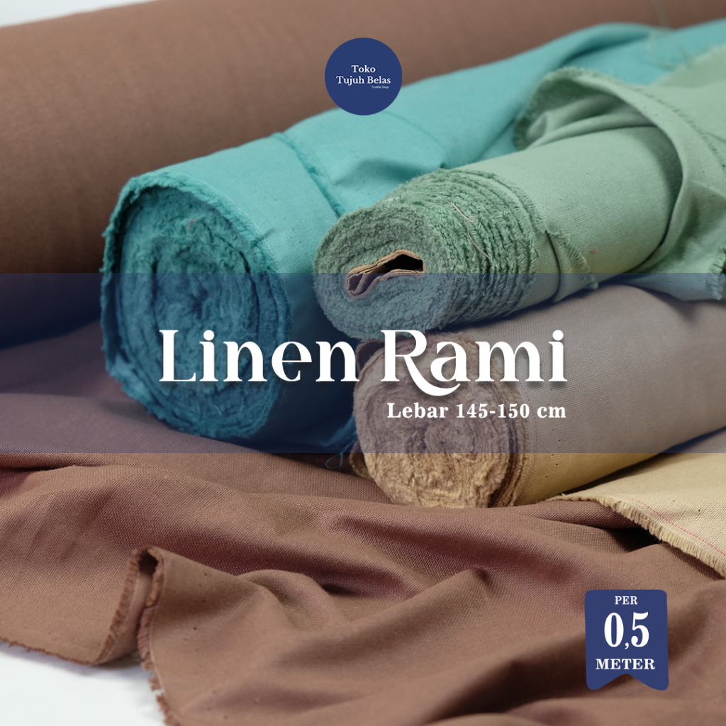 Toko17 LINEN RAMI PER 0,5 METERAN kain eceran bahan kemeja, blouse, koko