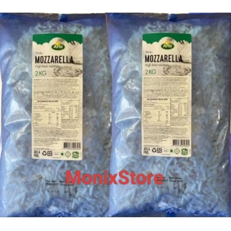 

Dairy Partners Mozzarella Shredded 2 Kg | ARLA PRO Mozarella Shredded Parut Dairy Partners 2 kg |1 kg